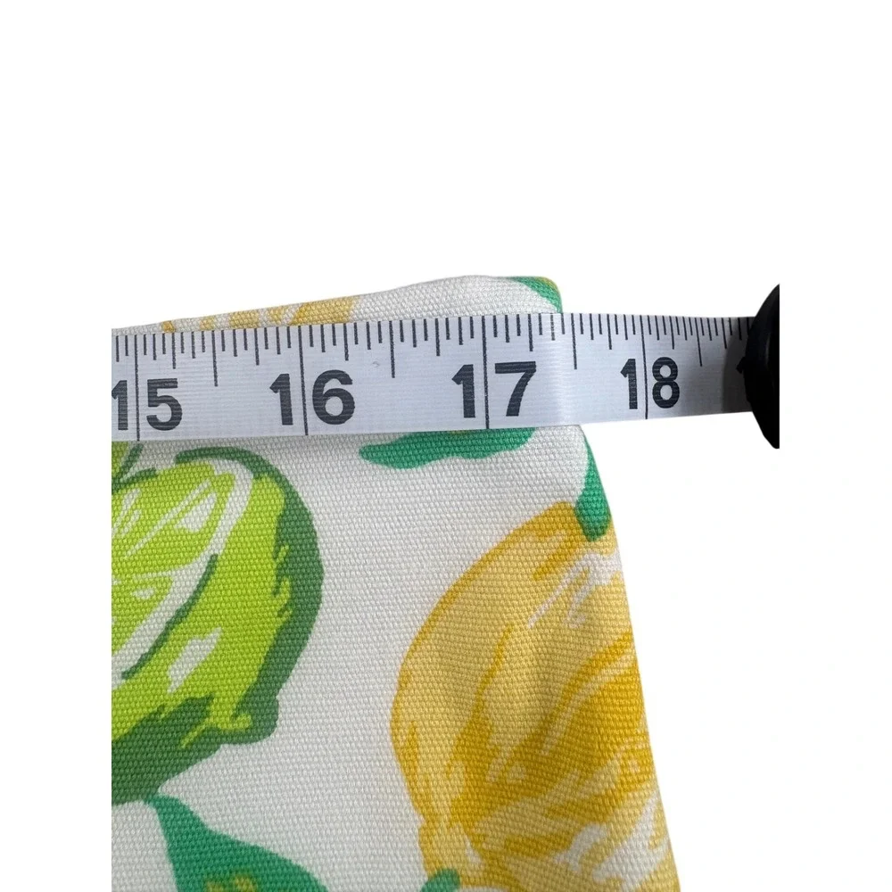 Talbots Citrus Lemon Lime Print Mini Skirt White Green Yellow Size 12 Cotton Mix - Picture 6 of 8